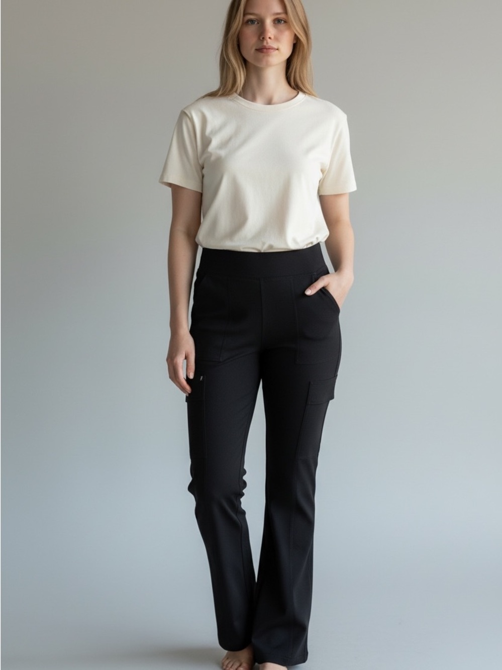 Jaanuu Women’s Black Scrub Pants – Excellent Condition
